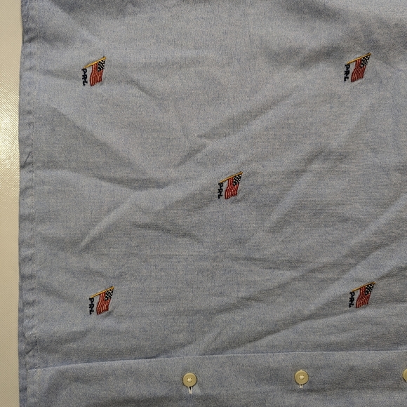 NEW- Polo Ralph Lauren Americana Flag Button Front Shirt Cotton Blue - Picture 3 of 9